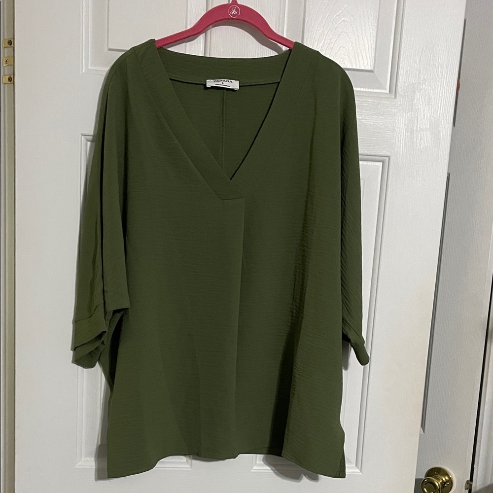 Zenana  Olive V-Neck Tunic